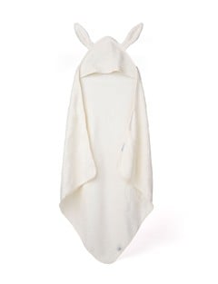 Teddykompaniet - Baby Hooded Towel - Bunny - Cream - 75x75 cm