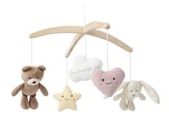 Teddykompaniet - Baby Mobile with Bunny & Teddy Bear, 30 cm (TK4418)