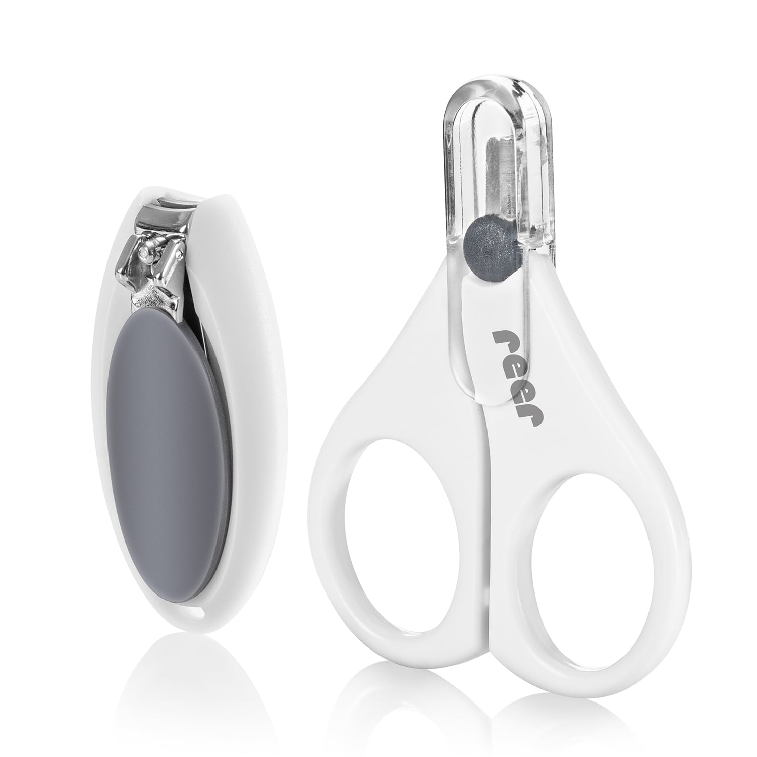 Reer - BabyCare Negleplejesæt - White and Grey - 9.7 x 1.8 x 17 cm