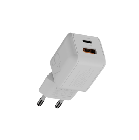 Xtorm - 45W GaN3 NextGen Hjemmeoplader USB-C/A GRS Hvid