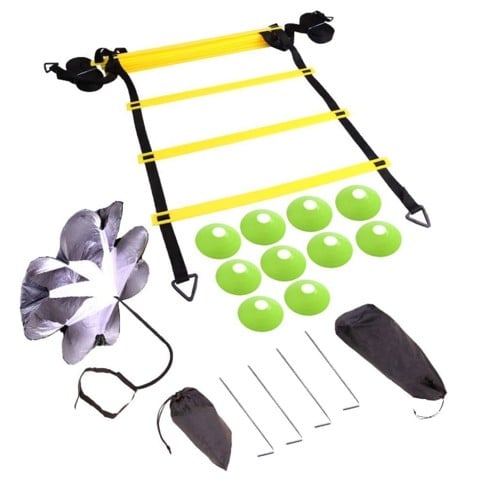 Power Sport - Speed and Agility Training Set for Football - With Ladder, Cones and Parachute