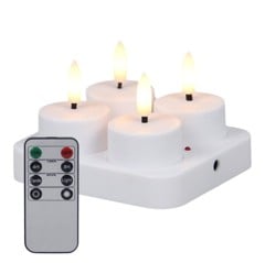 PRO - Rechargeable LED Tealights with Remote Control - Set of 4 with Charging Station