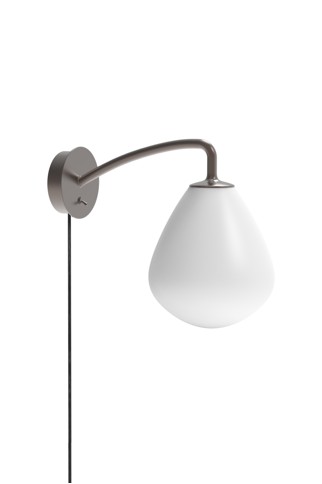 Specktrum - Eleanor Wall Lamp - White Opal Glass, Brown Metal