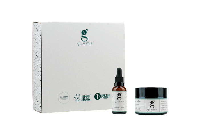 Grums - The Hydra Glow Kit - Hydra Calm Face Cream 50 ml, Restore + Glow Coffee Oil 15 ml