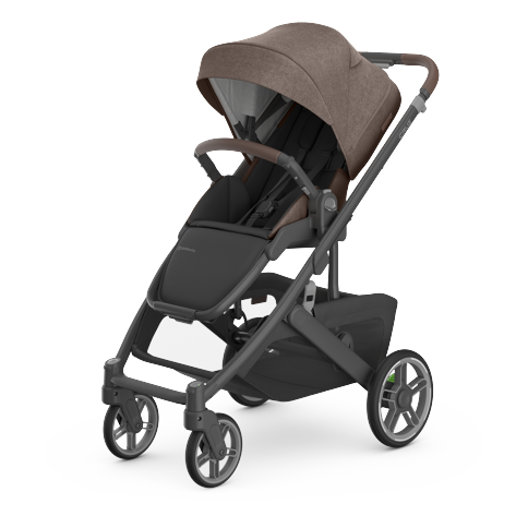 UPPABaby - Cruz V3 Stroller - Owen - Mocha Mélange - Carbon Frame - Chestnut Leather