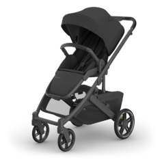 UPPABaby - Cruz V3 Stroller - Jake - Charcoal - Carbon Frame - Black Leather