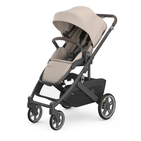UPPABaby - Cruz V3 Stroller - Ada - Sandstone Mélange - Carbon Frame - Chestnut Leather