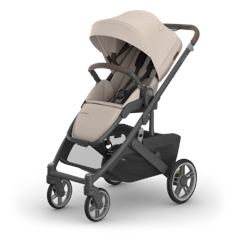 UPPABaby - Cruz V3 Stroller - Ada - Sandstone Mélange - Carbon Frame - Chestnut Leather