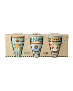 Rice - Melamine Kids Cup with Blue Music Band Print - Blue - Small - 160 ml - 6 Pack