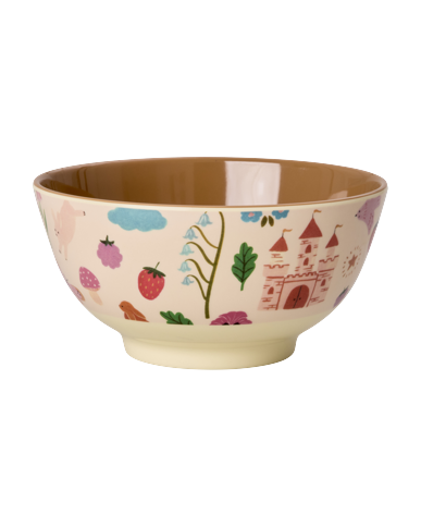 Rice - Melamine Bowl with Fairytale Print - Soft Pink - 700 ml