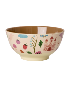 Rice - Melamine Bowl with Fairytale Print - Soft Pink - 700 ml