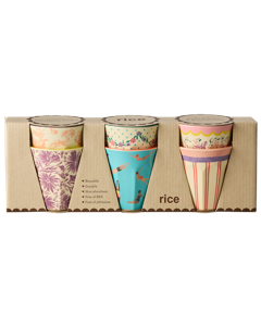 Rice - Melamine Cups with Glory Days Prints - Medium - 250 ml