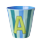 Rice - Melamine Cup with the Letter A - Blue and Green - Medium - 250 ml