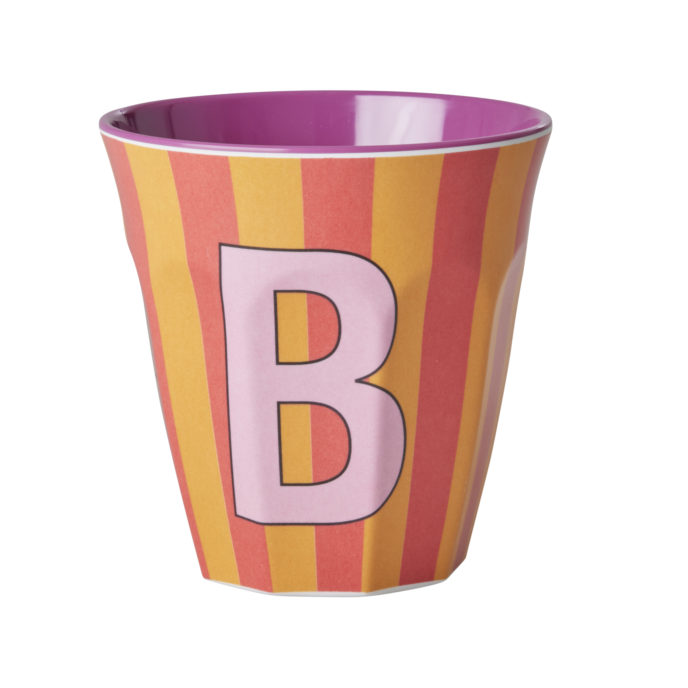 Rice - Melamine Cup with the Letter B - Pink - Medium