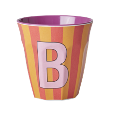 Rice - Melamine Cup with the Letter B - Pink - Medium