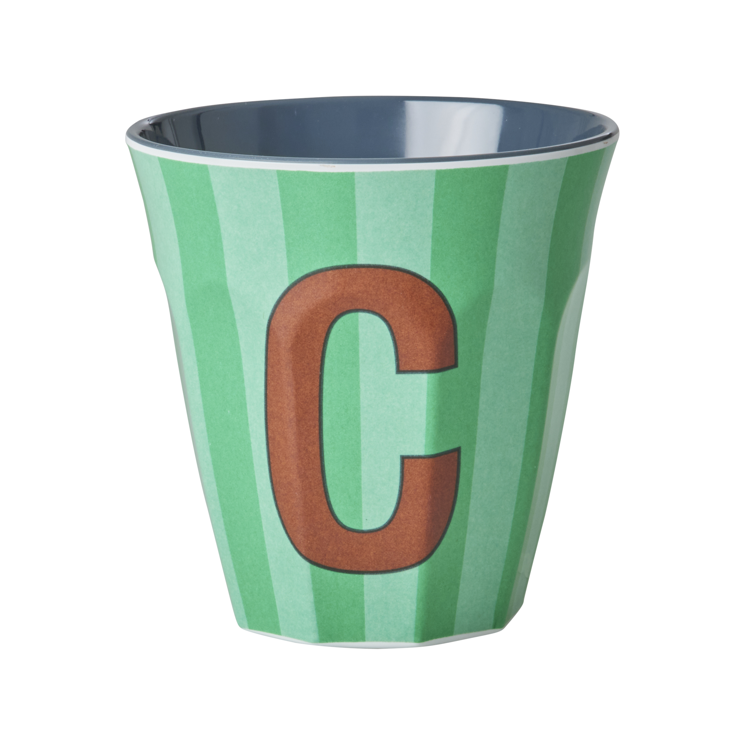 Rice - Melamine Cup with the Letter C - Blue and Green - Medium
