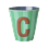 Rice - Melamine Cup with the Letter C - Blue and Green - Medium