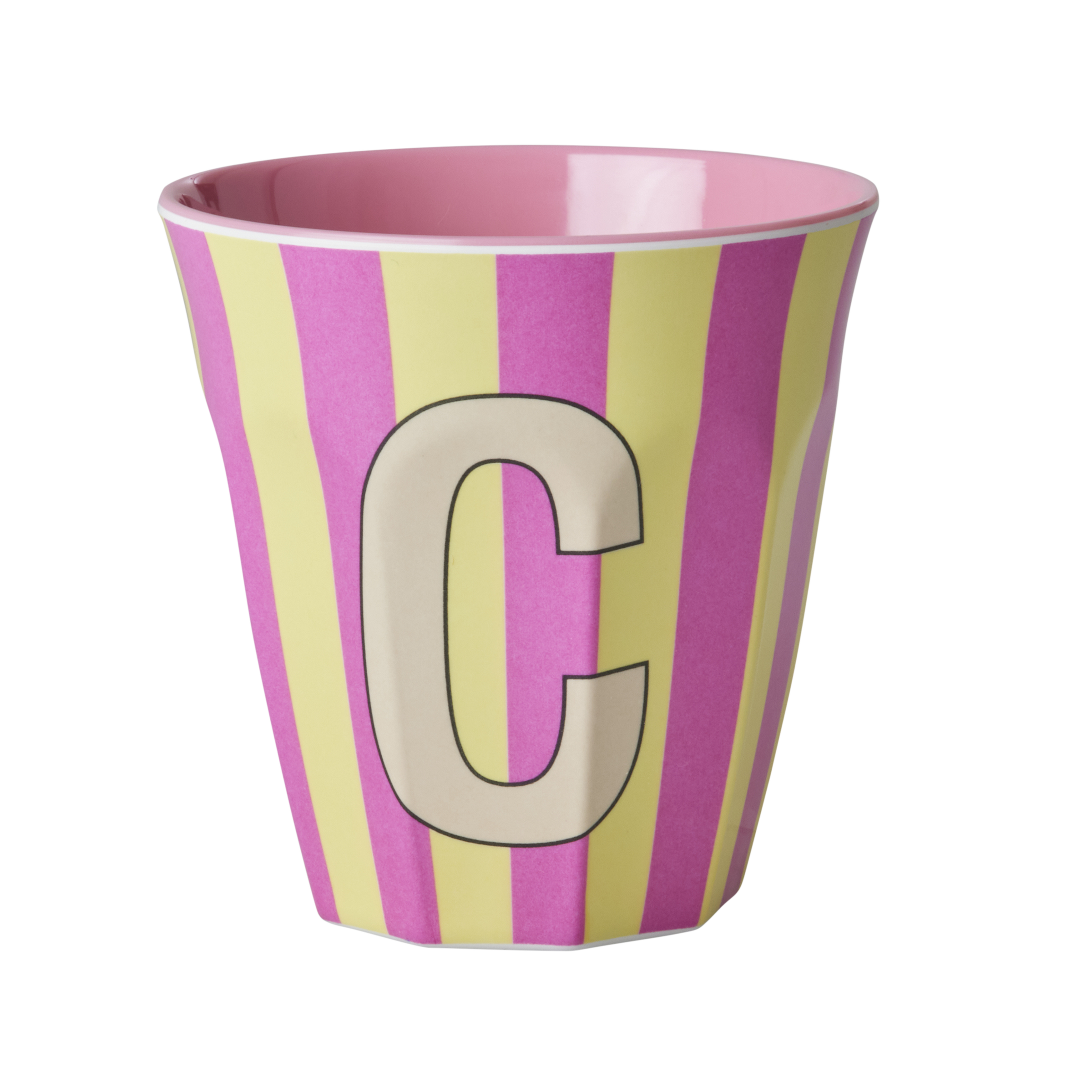 Rice - Melamine Cup with the Letter C - Pink - Medium
