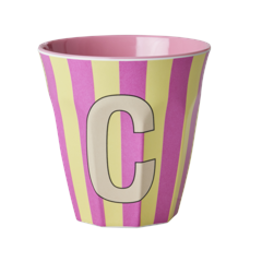 Rice - Melamine Cup with the Letter C - Pink - Medium