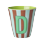 Rice - Melamine Cup with the Letter D - Brown and Green - Medium - 250 ml