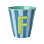 Rice - Melamine Cup with the Letter F - Blue and Green - Medium - 250 ml