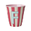 Rice - Melamine Cup with the Letter F - Pink and Red - Medium