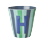 Rice - Melamine Cup with the Letter H - Blue and Green - Medium - 250 ml