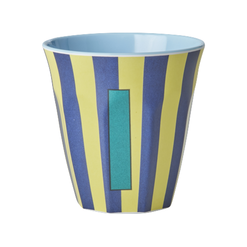 Rice - Melamine Cup with the Letter I - Blue - Medium