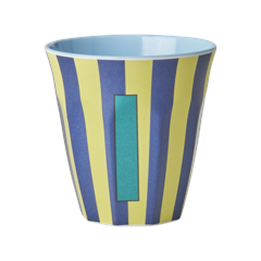 Rice - Melamine Cup with the Letter I - Blue - Medium