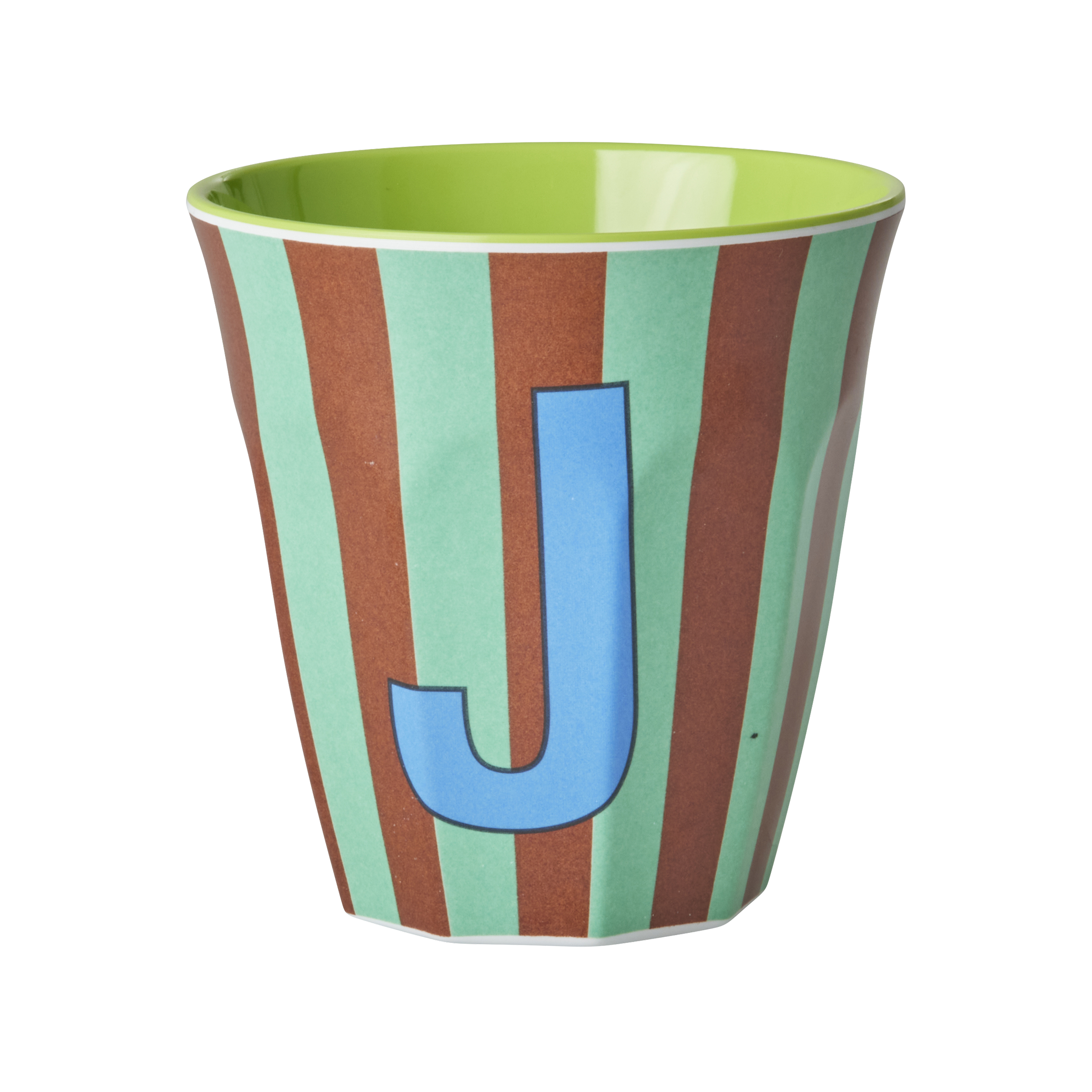 Rice - Melamine Cup with the Letter J - Blue and Green - Medium - 250 ml
