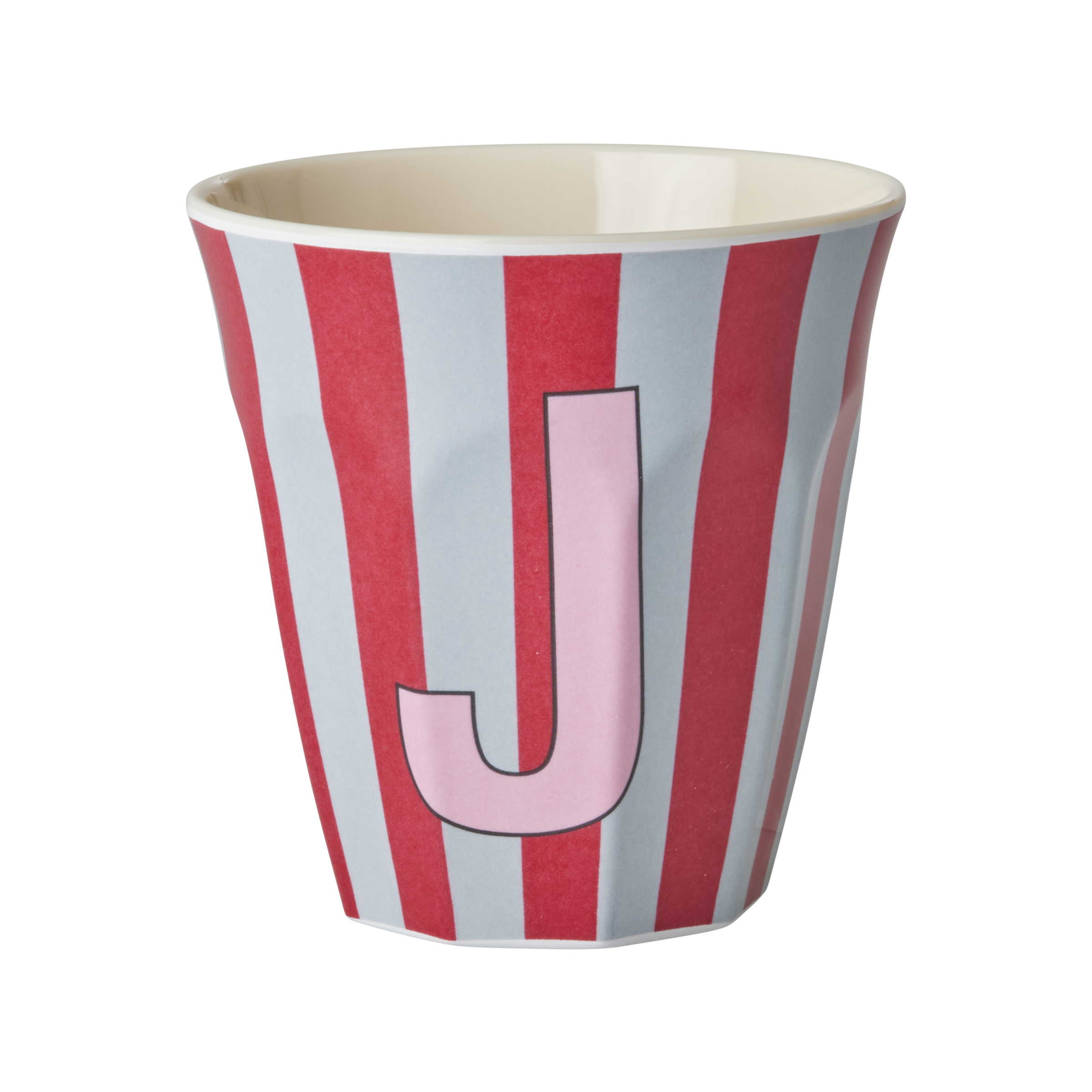 Rice - Melamine Cup with the Letter J - Red and Pink - 250 ml