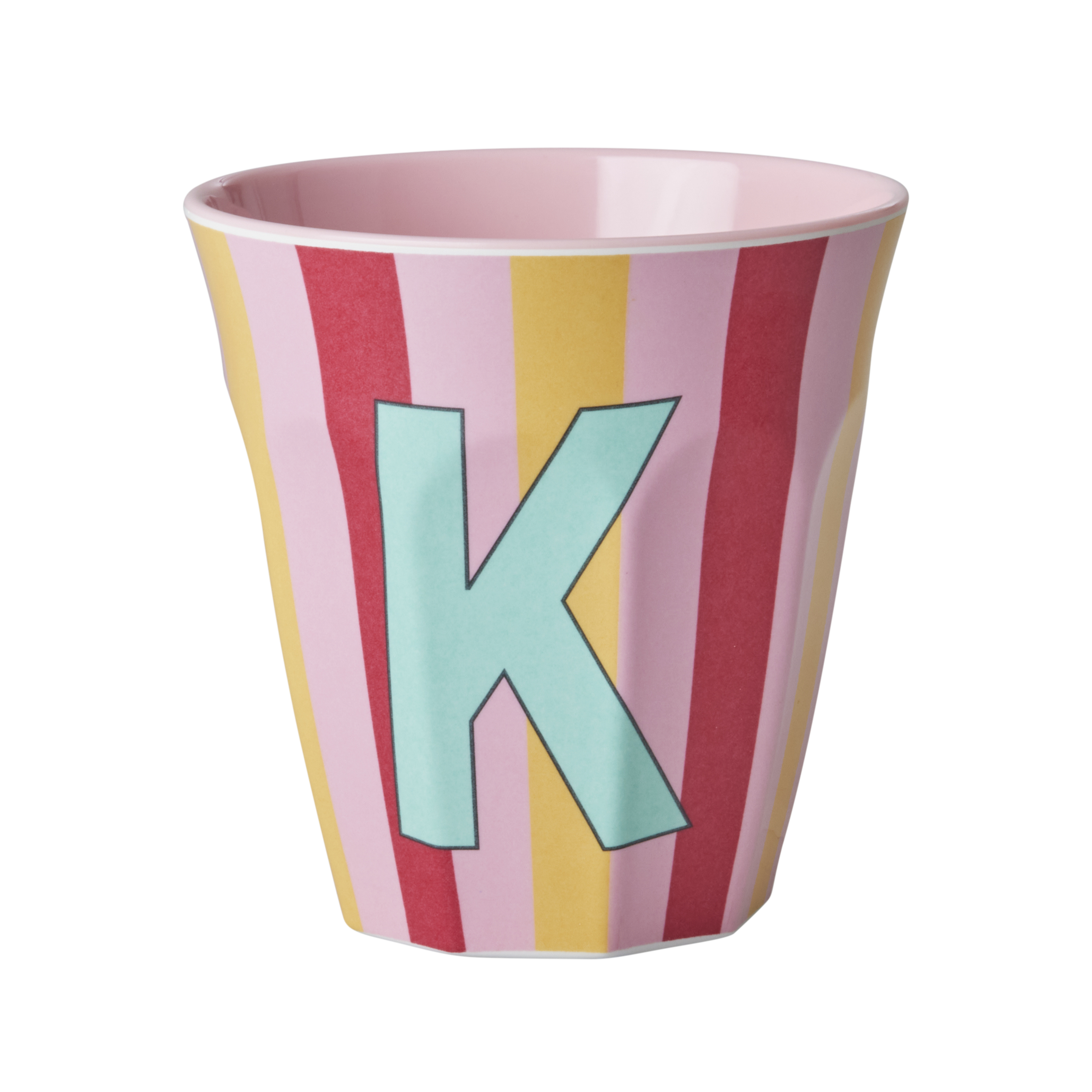 Rice - Melamine Cup with the Letter K - Pink and Red - Medium - 250 ml