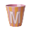 Rice - Melamine Cup with the Letter M - Pink and Orange - Medium