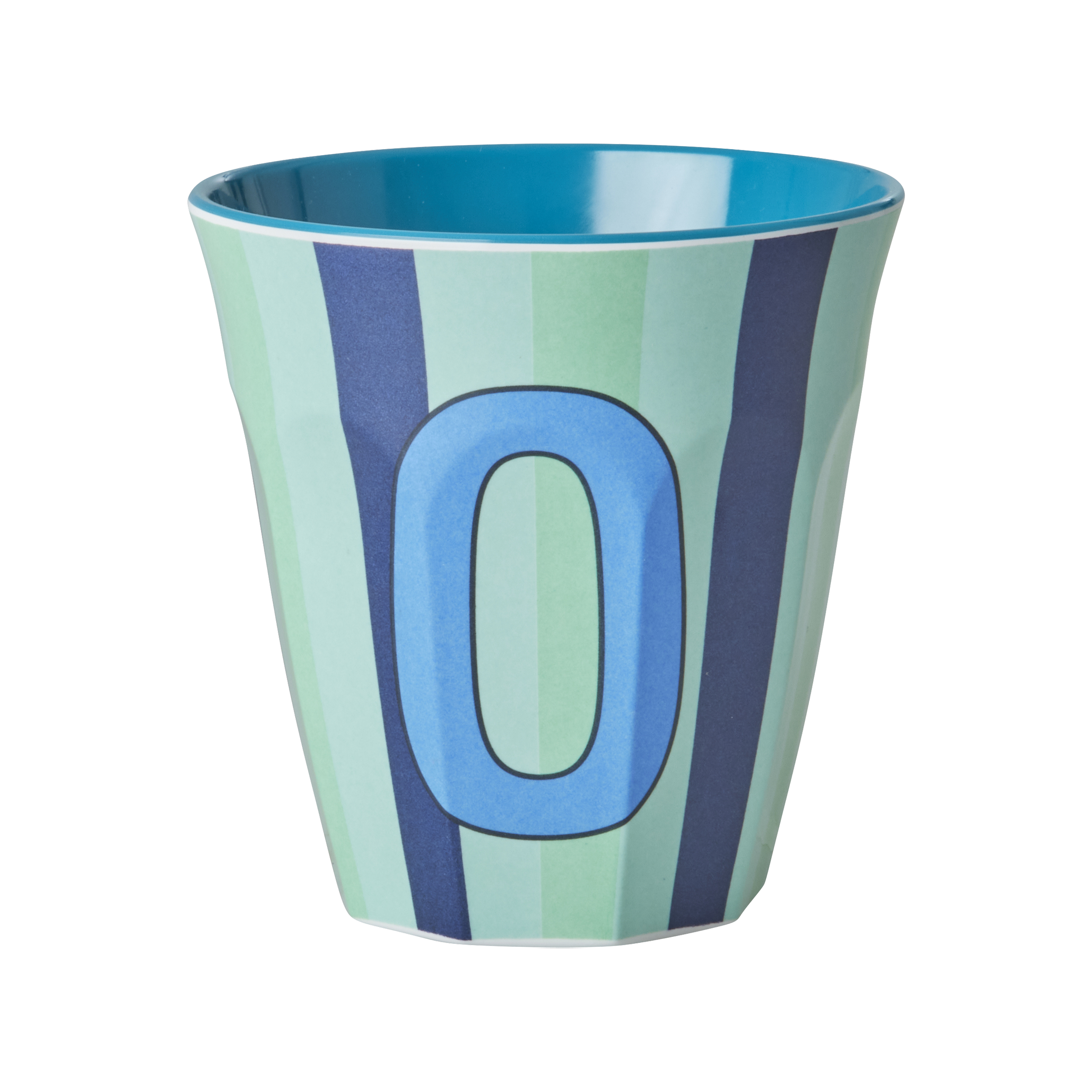 Rice - Melamine Cup with the Letter O - Blue - Medium