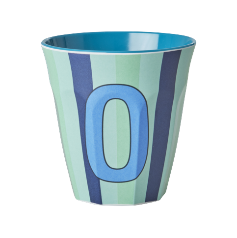 Rice - Melamine Cup with the Letter O - Blue - Medium