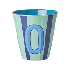 Rice - Melamine Cup with the Letter O - Blue - Medium