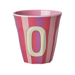 Rice - Melamine Cup with the Letter O - Pink and Red - Medium - 250 ml