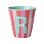 Rice - Melamine Cup with the Letter R - Pink and Red - Medium