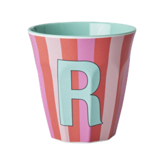 Rice - Melamine Cup with the Letter R - Pink and Red - Medium