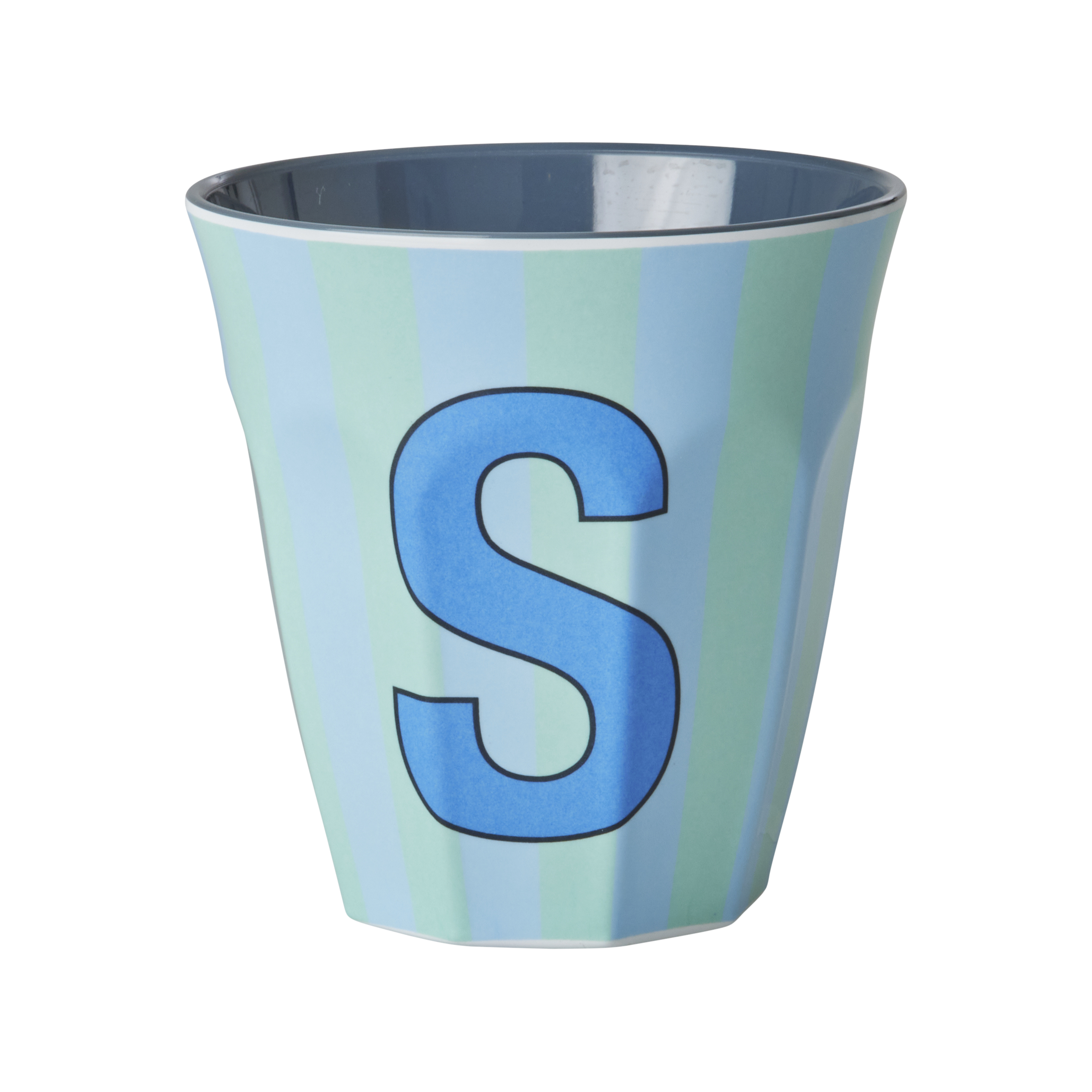 Rice - Melamine Cup with the Letter S - Blue - Medium
