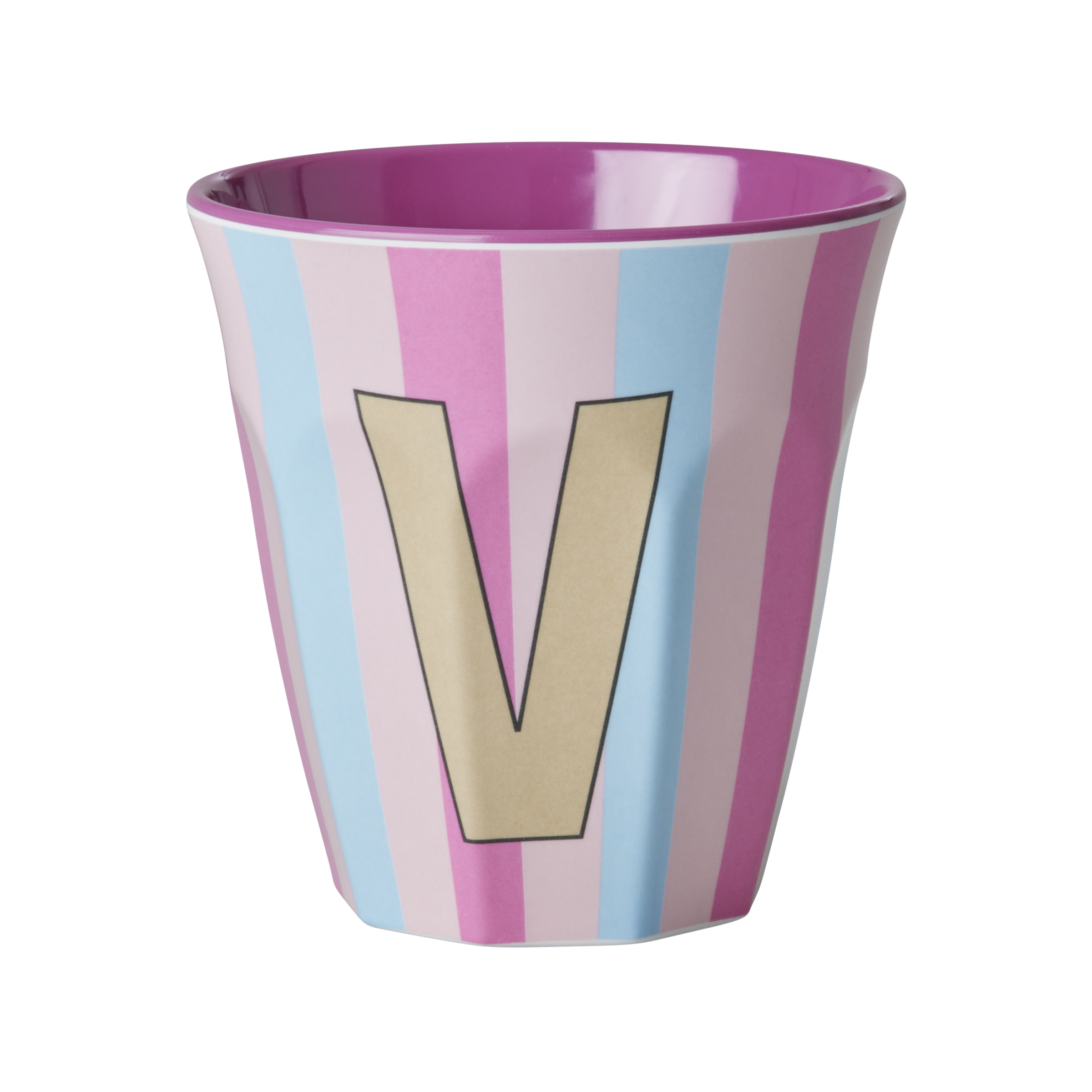 Rice - Melamine Cup with the Letter V - Pink - Medium