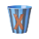 Rice - Melamine Cup with the Letter X - Blue and Brown - Medium - 250 ml