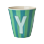 Rice - Melamine Cup with the Letter Y - Blue and Green - Medium