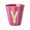 Rice - Melamine Cup with the Letter Y - Red and Pink - Medium