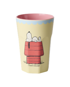 Rice - Melamine Cup with Cream Snoopy Print - Cream and Yellow - 400 ml