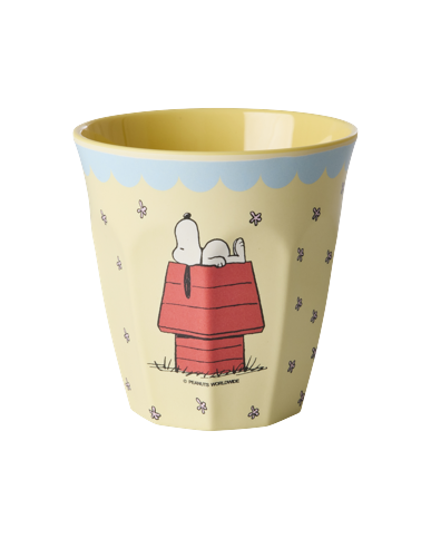 Rice - Melamine Cup with Cream Snoopy Print - Cream and Yellow - Medium - 250 ml