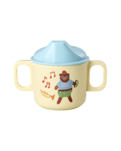 Rice - Melamine 2 Handle Baby Cup with Blue Music Band Print - Blue - 250 ml