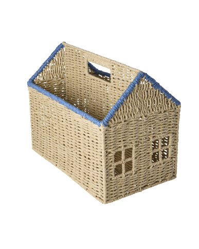 Rice - Paper Rope book Holder - House Shape - Blue