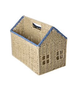 Rice - Paper Rope book Holder - House Shape - Blue