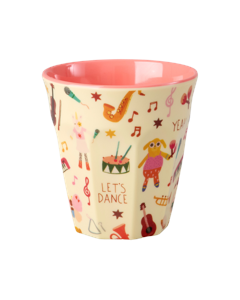 Rice - Melamine Cup with Pink Music Band Print - Pink - Medium